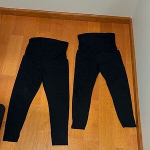 XL Black Maternity Leggings with Pockets